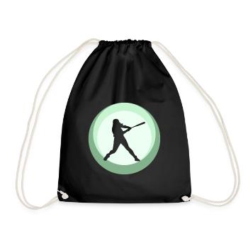Softball Spieler Pitcher Softballschläger - Turnbeutel - Schwarz - Vorne
