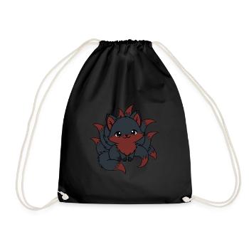 renard à neuf queues noir et rouge - Sac de sport léger - noir - Devant
