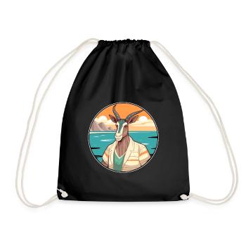 Oryx Aquarelle Dessin Animé Kawaii Clipart Animal - Sac de sport léger - noir - Devant