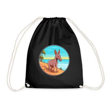 Aardvark aquarelle dessin animé Kawaii Clipart Animal - Sac de sport léger - noir - Devant