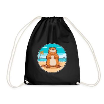 Gopher Aquarelle Dessin Animé Kawaii Clipart Animal - Sac de sport léger - noir - Devant