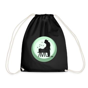 Bienen Imker Wabe - Turnbeutel - Schwarz - Vorne