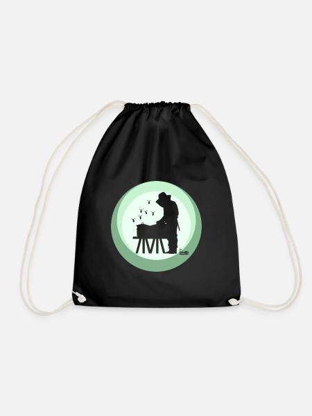Bienen Imker Wabe - Turnbeutel - Schwarz