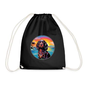 American Water Spaniel Hunderasse Bunte Karikatur - Turnbeutel - Schwarz - Vorne