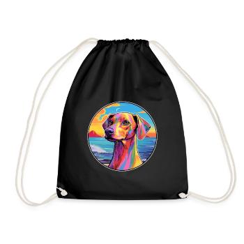 Azawakh chien race coloré dessin animé aquarelle - Sac de sport léger - noir - Devant