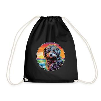 Bergamasco Schäferhund Rasse Bunte Karikatur Wat - Turnbeutel - Schwarz - Vorne