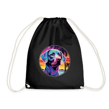 Bleu De Gascogne Dog Breed Colorful Cartoon Waterc - Drawstring Bag - black - Front