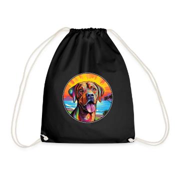 Mastiff brésilien race de chien coloré dessin animé eau - Sac de sport léger - noir - Devant