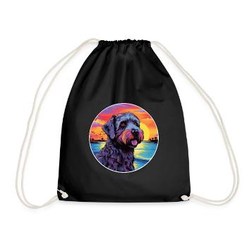 Bouvier Des Flandres Race De Chien Coloré Cartoon Wa - Sac de sport léger - noir - Devant