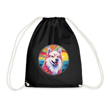 Chien esquimau canadien race coloré dessin animé Waterco - Sac de sport léger - noir - Devant