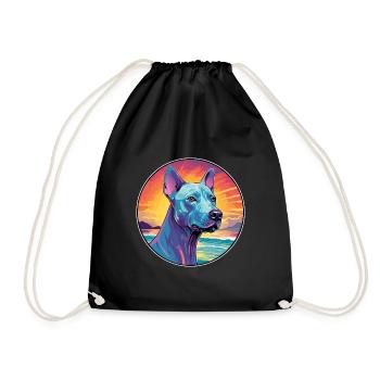 Blau Thai Ridgeback Hunderasse Bunte Karikatur Wat - Turnbeutel - Schwarz - Vorne