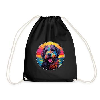 Bouvier Des Ardennes Race De Chien Coloré Cartoon Wa - Sac de sport léger - noir - Devant