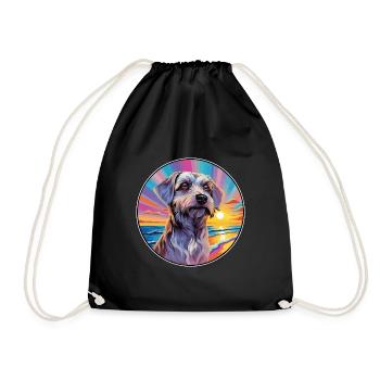 Cesky Terrier Hunderasse Bunte Karikatur Watercolo - Turnbeutel - Schwarz - Vorne