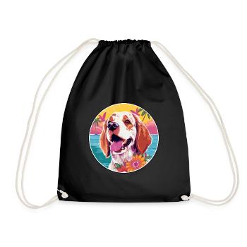 Clumber Spaniel Hund Rasse Bunte Karikatur Waterco - Turnbeutel - Schwarz - Vorne