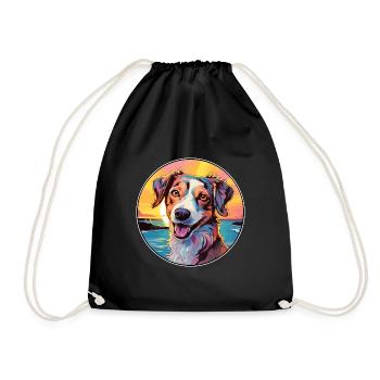 Danois Suédois Farmdog Race Chien Coloré Cartoon - Sac de sport léger - noir - Devant