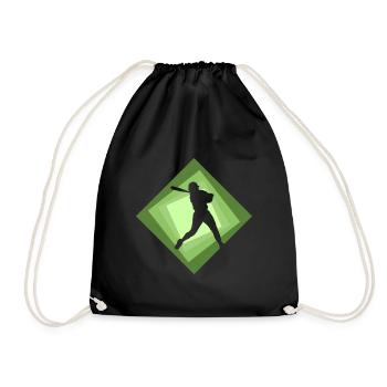 Softball Baseball Softball - Drawstring Bag - black - Front