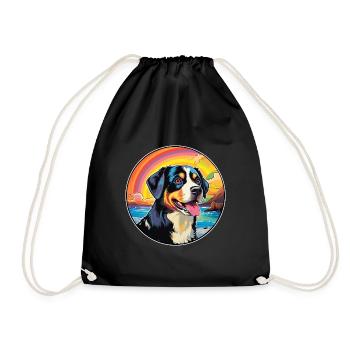 Entlebucher Mountain Dog Breed Coloré Cartoon Wa - Sac de sport léger - noir - Devant