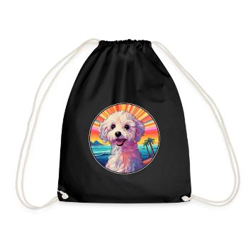 Allemand Moutonniche Chien Race Coloré Cartoon Wate - Sac de sport léger - noir - Devant