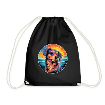Italien Volpino Chien Race Coloré Cartoon Waterco - Sac de sport léger - noir - Devant