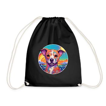 Chien d’Asie Moyenne Ovtcharka Race Coloré Dessin Animé - Sac de sport léger - noir - Devant