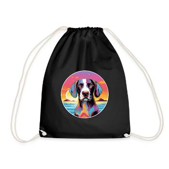 Chien d’arrêt portugais race coloré dessin animé Wate - Sac de sport léger - noir - Devant