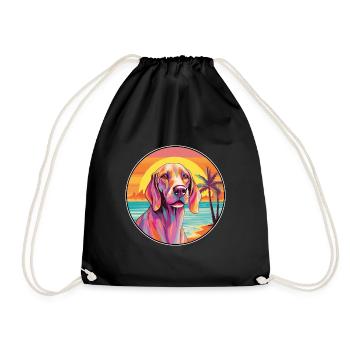 Chien Russe Chien Race Coloré Dessin Animé Watercolo - Sac de sport léger - noir - Devant