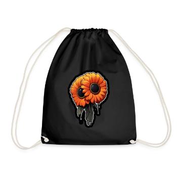 Eye: Orange Flower - Drawstring Bag - black - Front
