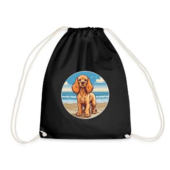 American Cocker Spaniel race de chien Cartoon Kawaii - Sac de sport léger - noir - Devant