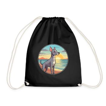 American Hairless Terrier Chien Race Dessin Animé Pet - Sac de sport léger - noir - Devant