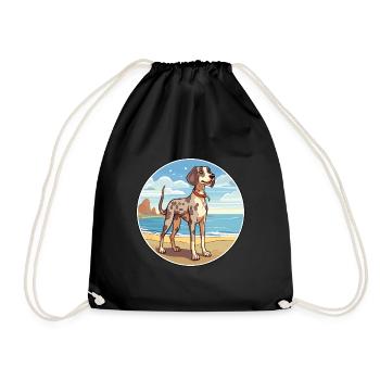 Amerikanischer Leopardenhund Hunderasse Cartoon Kawaii - Turnbeutel - Schwarz - Vorne
