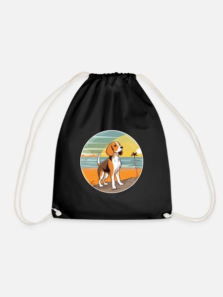 Beagle Harrier chien race Cartoon Kawaii Clipart - Sac de sport léger - noir