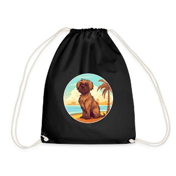 Griffon belge chien race Cartoon Kawaii Clipart - Sac de sport léger - noir - Devant