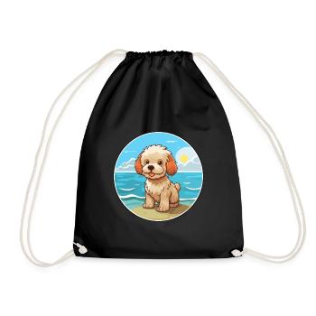 Bichon Yorkie Hund Rasse Cartoon Kawaii Clipart Hund - Turnbeutel - Schwarz - Vorne