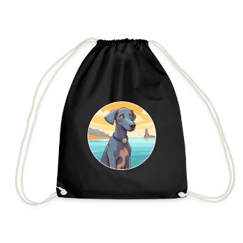 Bleu dentelle chien race dessin animé Kawaii Clipart chien animal de compagnie - Sac de sport léger - noir - Devant