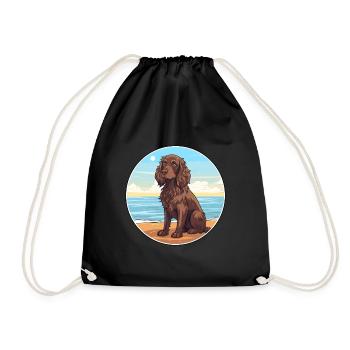 Boykin Épagneul chien race Cartoon Kawaii Clipart - Sac de sport léger - noir - Devant