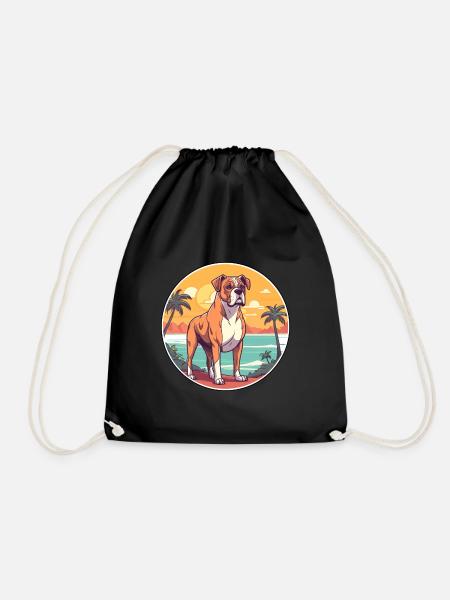 Bull Boxer Hund Rasse Cartoon Kawaii Clipart Hund - Turnbeutel - Schwarz