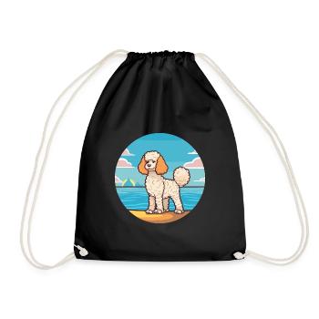 Schnurpudel Hund Rasse Cartoon Kawaii Clipart Hund - Turnbeutel - Schwarz - Vorne