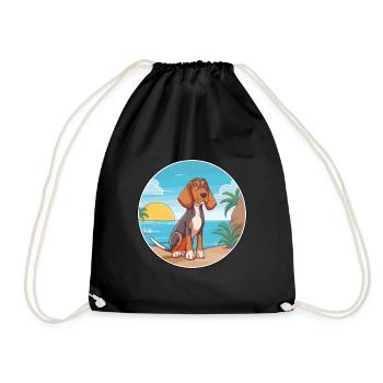 Canarian Warren Hound chien race dessin animé Kawaii chien - Sac de sport léger - noir - Devant