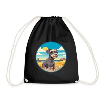 Chien Cesky Terrier race Cartoon Kawaii Clipart chien - Sac de sport léger - noir - Devant
