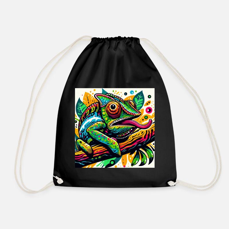 Chameleon - Drawstring Bag - black