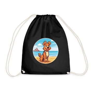 Drentse Patrijshond Race de chien Cartoon Kawaii Chien - Sac de sport léger - noir - Devant