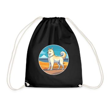 Sibérie orientale Laika chien race dessin animé Kawaii chien - Sac de sport léger - noir - Devant