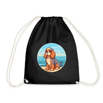 Anglais Jouet Épagneul Chien Race Dessin Animé Kawaii Chien - Sac de sport léger - noir - Devant