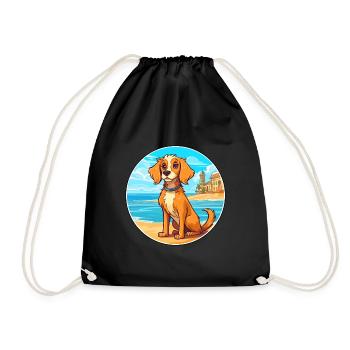 Havenese chien race dessin animé Kawaii Clipart chien animal de compagnie - Sac de sport léger - noir - Devant