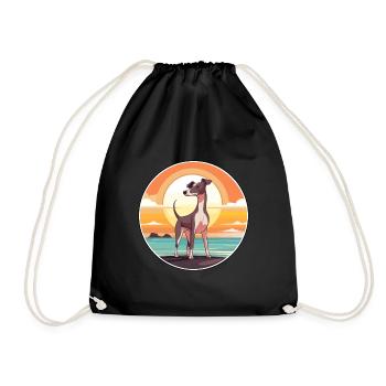 Lévrier italien chien race Cartoon Kawaii Clipart - Sac de sport léger - noir - Devant