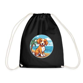 Kanni chien race dessin animé Kawaii Clipart aquarelle - Sac de sport léger - noir - Devant