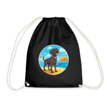 Labrador Retriever race de chien dessin animé Kawaii chien - Sac de sport léger - noir - Devant