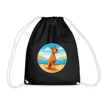 Irish Terrier Hund Rasse Cartoon Kawaii Clipart Hund - Turnbeutel - Schwarz - Vorne