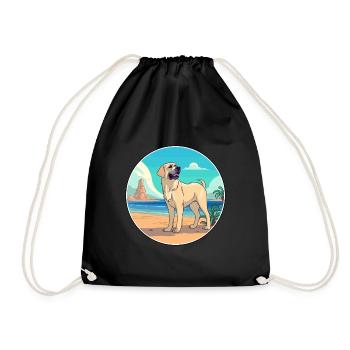 Kangal chien race dessin animé Kawaii Clipart aquarelle - Sac de sport léger - noir - Devant
