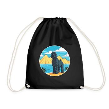 Kerry Blue Terrier race chien dessin animé Kawaii chien - Sac de sport léger - noir - Devant